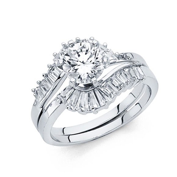 Contour 1.25CT Round & Baguette-Cut CZ Wedding